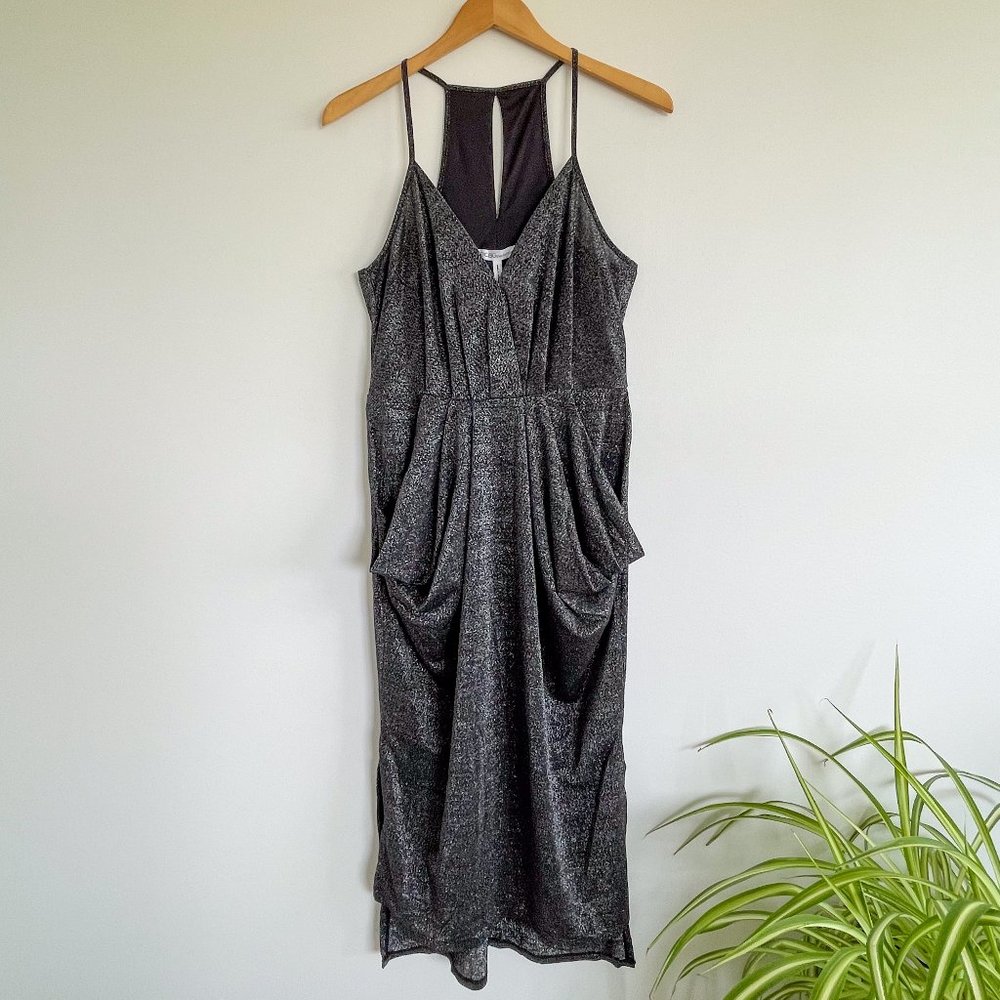 BCBGeneration | Midi Slip Dress | Black Metallic | Medium